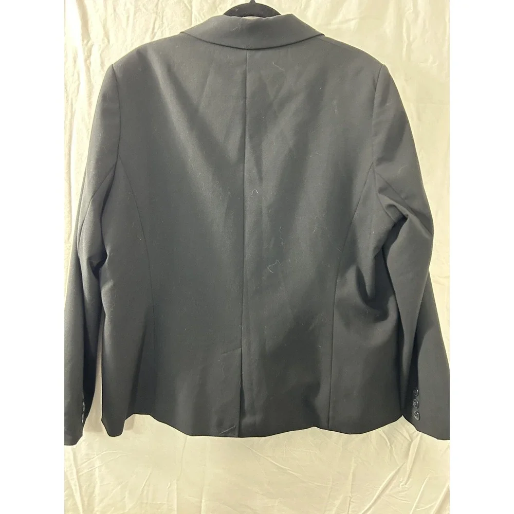 Basque Womans Blazer Jacket Size 18 Black 1 Button Long Sleeve - Picture 9 of 10